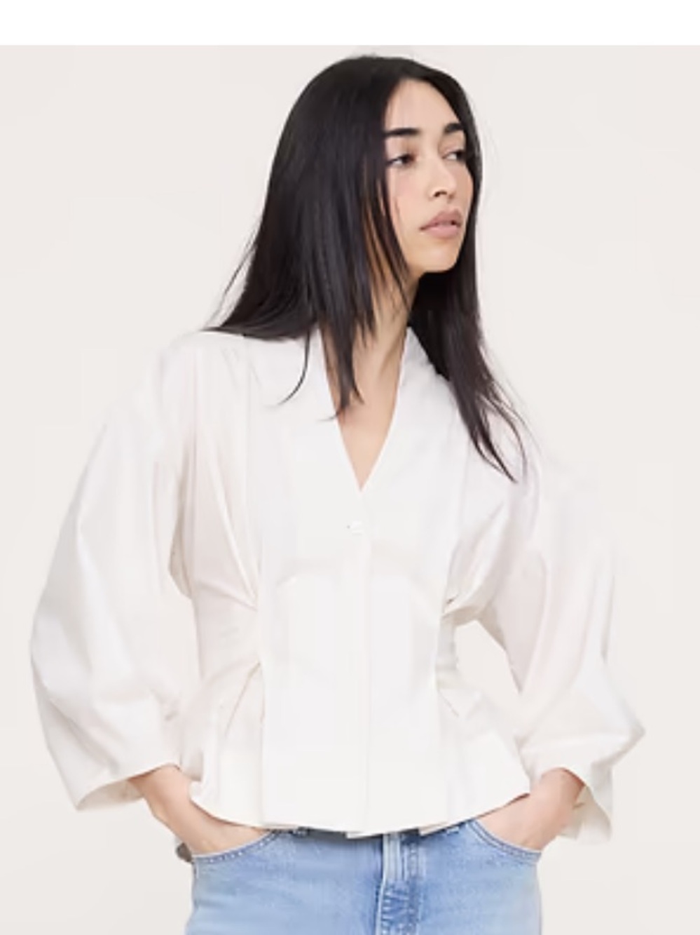 Banana Republic XL COTTON POPLIN CINCHED-WAIST SHIRT